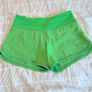 Lululemon Lined Shorts ~ bright green ~ size 4